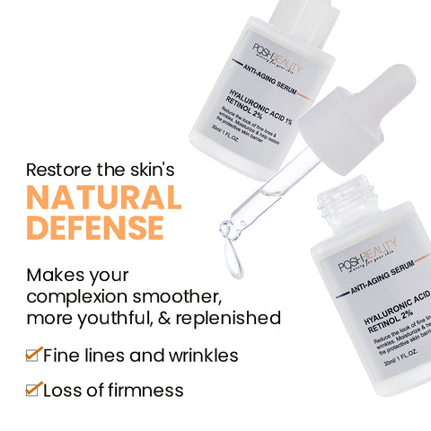 ANTI-AGING SERUM - Hyaluronic Acid 2% + Retinol 0.1%