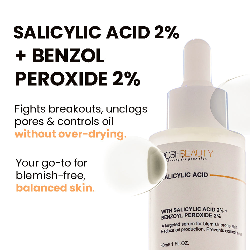 ANTI-ACNE SERUM -  Salicylic Acid 2% + Benzoyl Peroxide 5%