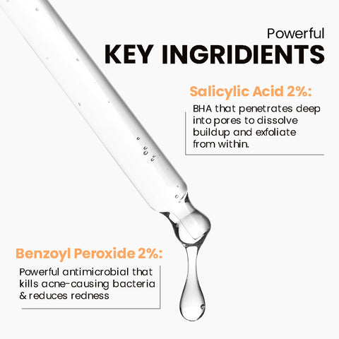 ANTI-ACNE SERUM -  Salicylic Acid 2% + Benzoyl Peroxide 5%